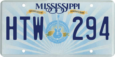 MS license plate HTW294