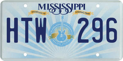 MS license plate HTW296