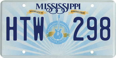 MS license plate HTW298
