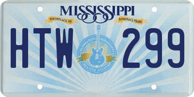 MS license plate HTW299