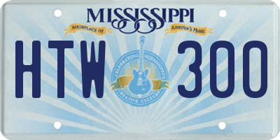 MS license plate HTW300