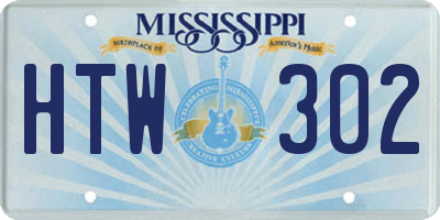 MS license plate HTW302
