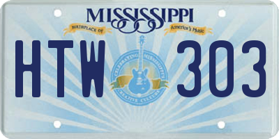 MS license plate HTW303