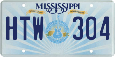 MS license plate HTW304