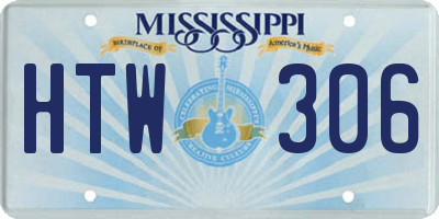 MS license plate HTW306
