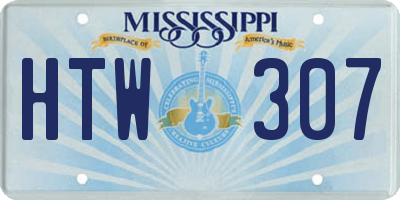 MS license plate HTW307