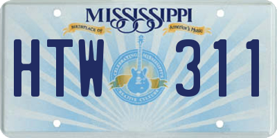 MS license plate HTW311