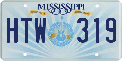 MS license plate HTW319