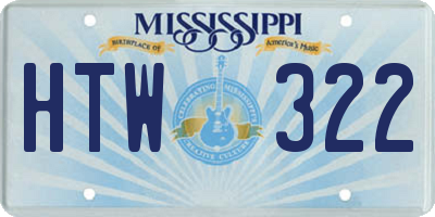 MS license plate HTW322