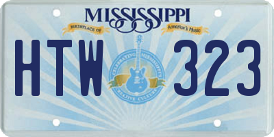 MS license plate HTW323