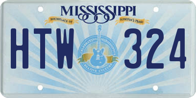 MS license plate HTW324