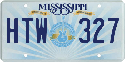 MS license plate HTW327