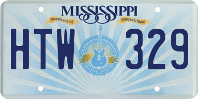 MS license plate HTW329