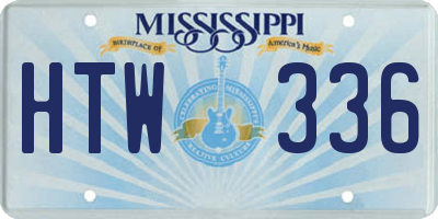 MS license plate HTW336