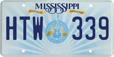 MS license plate HTW339