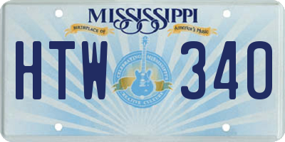 MS license plate HTW340