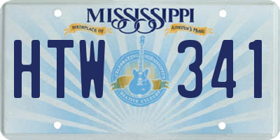 MS license plate HTW341