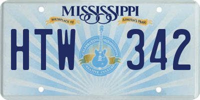 MS license plate HTW342