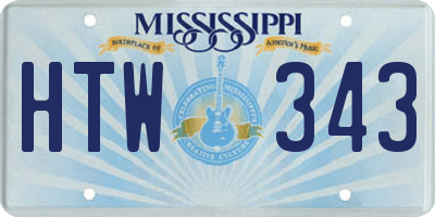 MS license plate HTW343