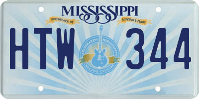 MS license plate HTW344
