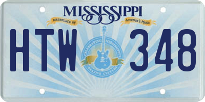 MS license plate HTW348