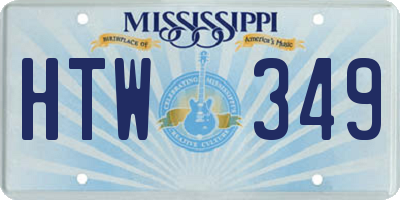 MS license plate HTW349