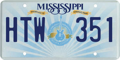 MS license plate HTW351