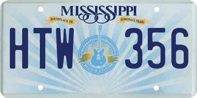 MS license plate HTW356