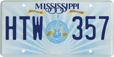 MS license plate HTW357