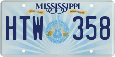 MS license plate HTW358
