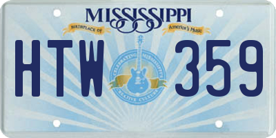 MS license plate HTW359