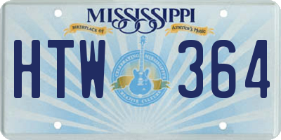 MS license plate HTW364