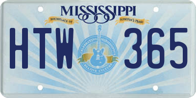 MS license plate HTW365