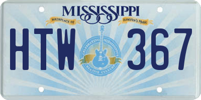 MS license plate HTW367