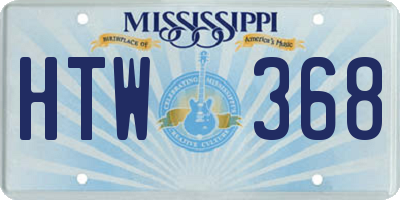 MS license plate HTW368