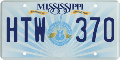 MS license plate HTW370