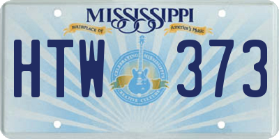 MS license plate HTW373