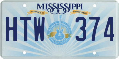 MS license plate HTW374