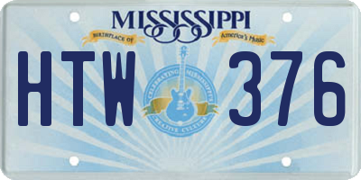 MS license plate HTW376
