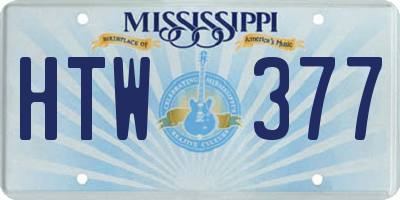 MS license plate HTW377
