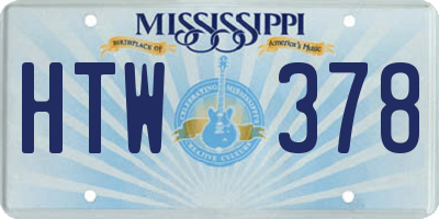 MS license plate HTW378