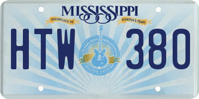 MS license plate HTW380