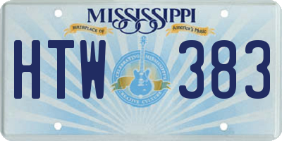 MS license plate HTW383