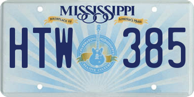 MS license plate HTW385