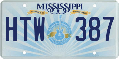 MS license plate HTW387