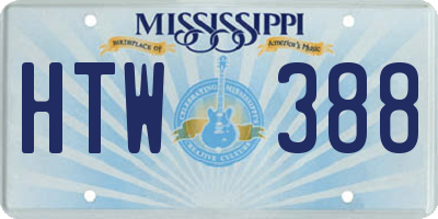 MS license plate HTW388