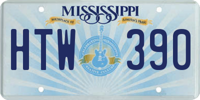 MS license plate HTW390