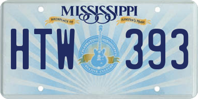MS license plate HTW393