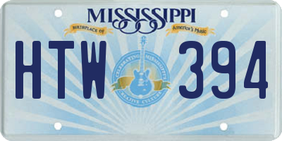 MS license plate HTW394