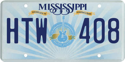 MS license plate HTW408